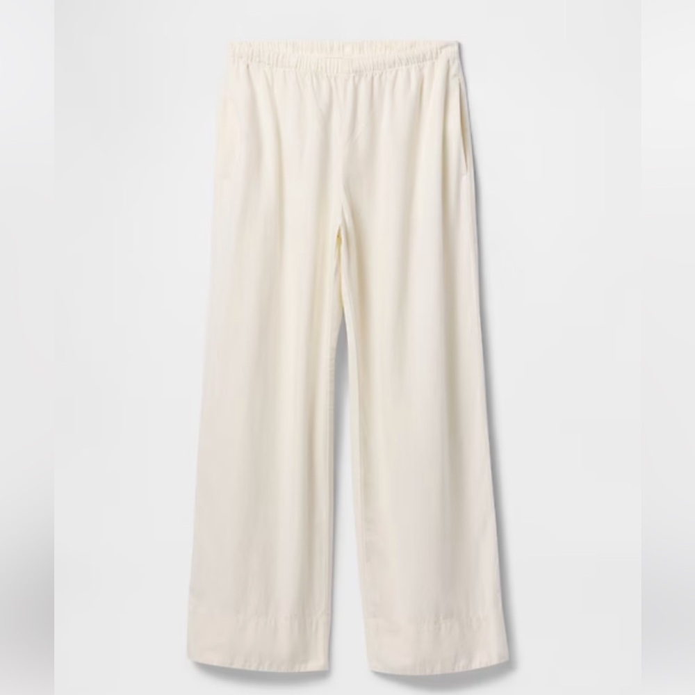 GAP White Linen-Blend Easy Pants